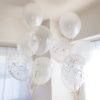 Pearl White × Silver confetti バルーンブーケ